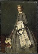 August Allebe Young woman china oil painting artist